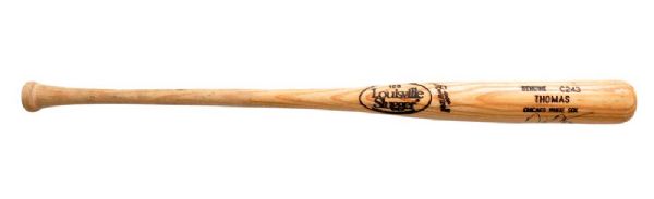 Frank Thomas Early-1990s Chicago White Sox Signed Game-Used Bat from Brett Hull Collection