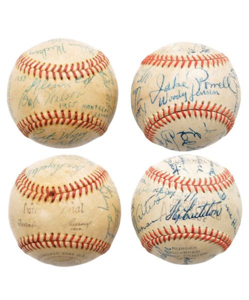Montreal Royals 1941 and 1955 Team-Signed Baseballs with Drysdale, Lasorda and Nelson
