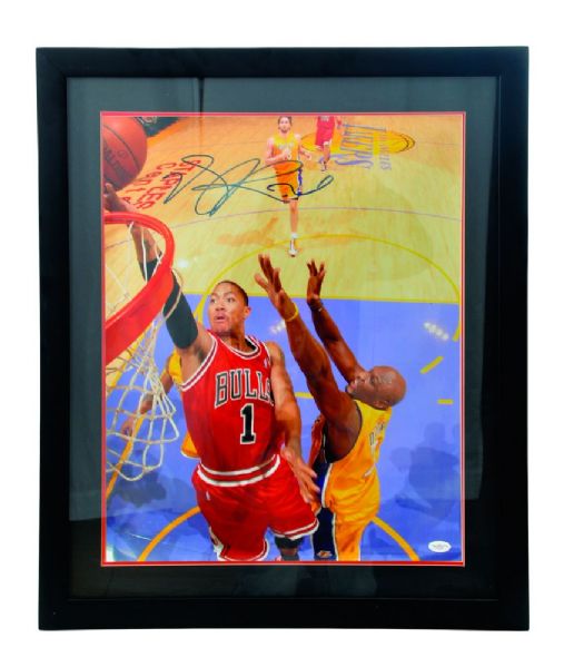 Kevin Durant Oklahoma City Thunder and Derrick Rose Chicago Bulls Signed Framed Photos