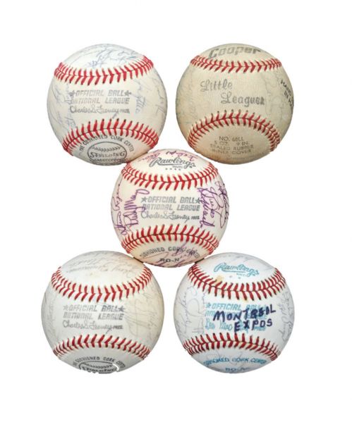 Montreal Expos 1970-79 Team-Signed Baseball Collection of 5