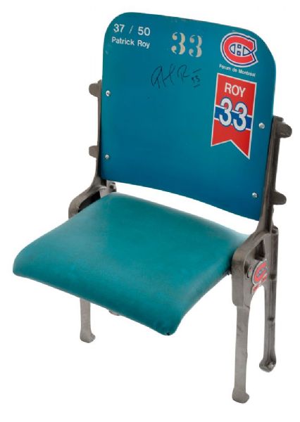 Patrick Roy Signed Limited-Edition Blue Montreal Forum Seat #37/50