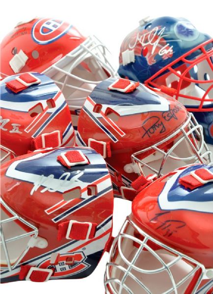 Montreal Canadiens Signed Mini Goalie Mask Collection of 6 with Roy, Price and Others