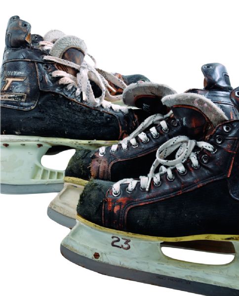 Bob Gaineys and Chris Chelios Mid-1980s Montreal Canadiens Game-Used CCM Tacks Skates with LOA
