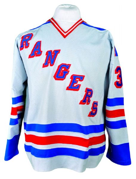 TO COMPLETE CLASSIC New York Rangers Early-to-Mid-1980s Game-Worn Jersey - Team Repairs!