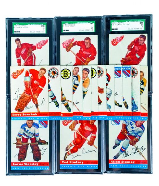 1954-55 Topps Hockey Complete 60-Card Set with SGC-Graded Stars