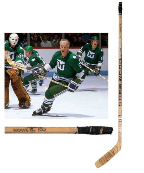 Gordie Howes 1977-78 WHA New England Whalers Sher-Wood Game-Used Stick