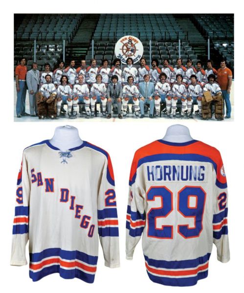 Larry Hornungs 1976-77 WHA San Diego Mariners Game-Worn Jersey