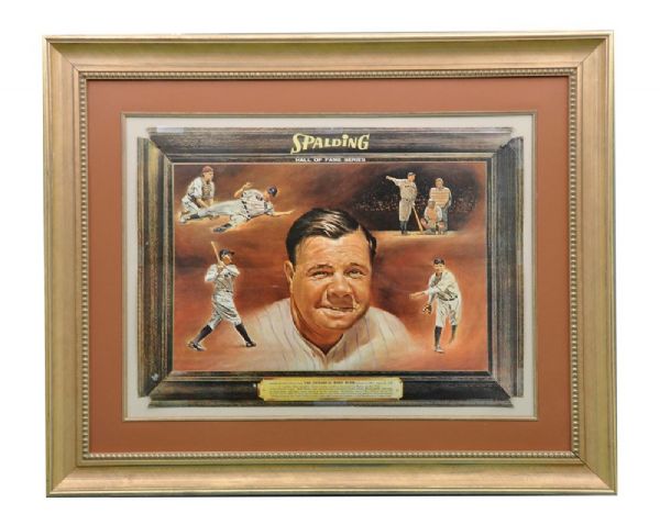 Babe Ruth 1962 Spalding Hall of Fame Series Framed Display (33” x 40 1/2")