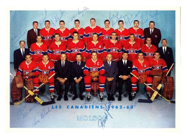 Montreal Canadiens 1962-63 Team-Signed Picture by 19 with 6 Deceased HOFers