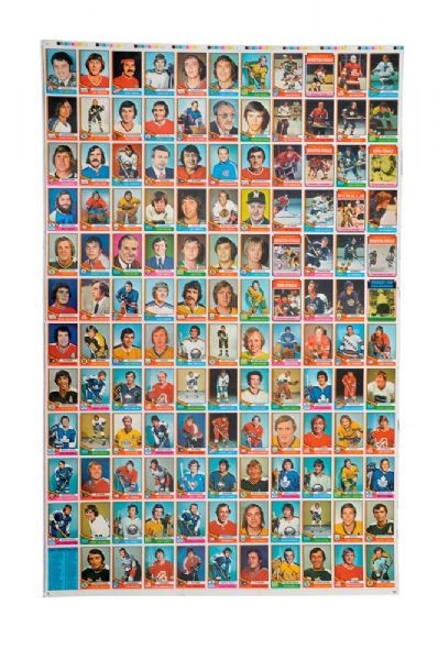 1974-89 O-Pee-Chee Hockey Uncut Sheet Collection of 43