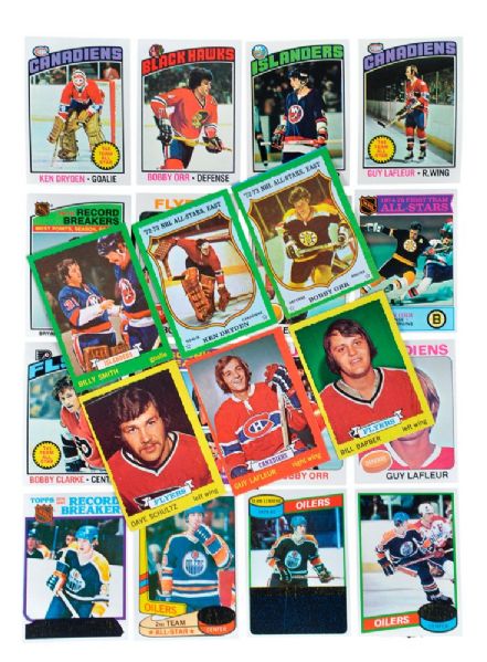 1973-74 to 1981-82 Topps Hockey Near Set and Complete Set Collection of 18