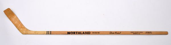 Stan Mikitas 1960s Chicago Black Hawks Northland "Banana Hook" Game-Issued Stick