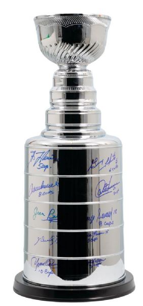 Huge Stanley Cup Replica Signed by 10 Montreal Canadiens with Beliveau, Lafleur and Cournoyer (25”)