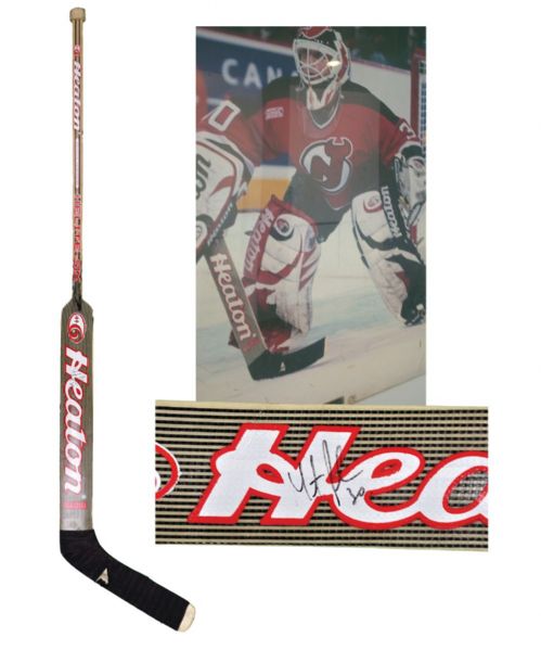 Martin Brodeurs 1999-2000 New Jersey Devils Signed Heaton Game-Used Stick <br>- Photo-Matched! 
