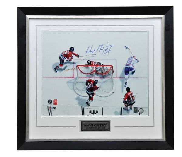 Wayne Gretzky Edmonton Oilers Signed "Exiting his Office" Limited-Edition Framed Photo with WGA COA #1/99 (26 1/2" x 28 3/4")