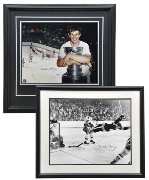 Bobby Orr Boston Bruins Signed "The Goal" Framed Photo Collection of 2 with GNR and Steiner LOAs