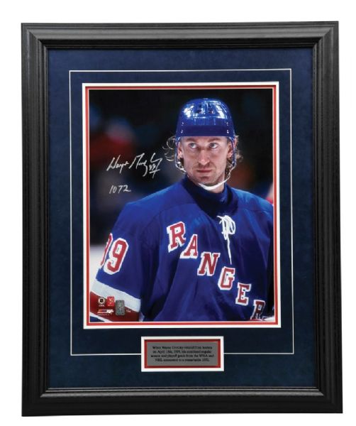 Wayne Gretzky New York Rangers Signed "1072 Goals" Limited-Edition Framed Photo #1/99 with WGA COA (26 1/2" x 32 1/2")