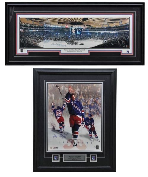 Wayne Gretzky New York Rangers Signed "Final Farewell" and "Final Game" Limited-Edition Framed Photo Collection of 2 with WGA COAs