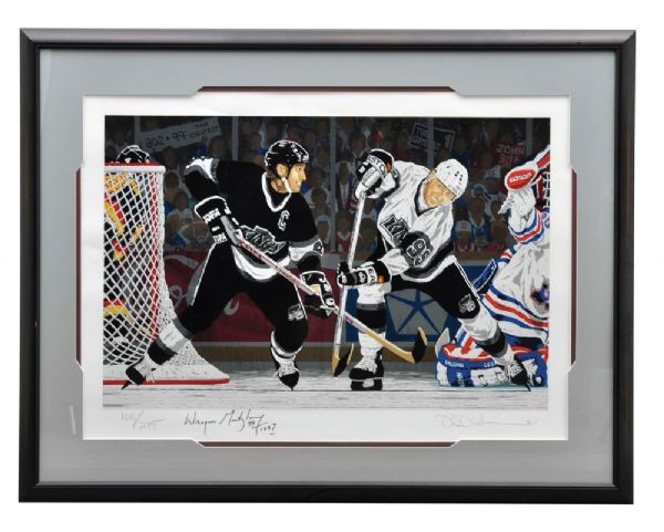 Wayne Gretzky Los Angeles Kings Signed "Double Vision: Gretzkys Greatests" Limited-Edition Framed Rick Rush Serigraph #100/275 with Certificate (36" x 46 1/2")