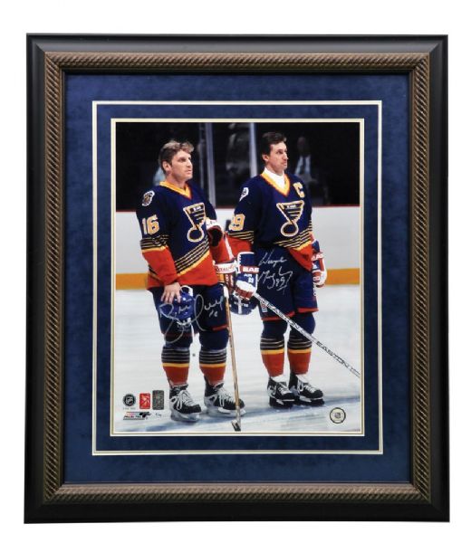 Wayne Gretzky and Brett Hull St. Louis Blues Dual-Signed Limited-Edition Framed Photo #6/99 with WGA COA (26 1/2" x 30 1/2")