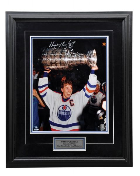 Wayne Gretzky Edmonton Oilers Signed "1985 Stanley Cup" Limited-Edition Framed Photo #1/99 with WGA COA (26 1/2" x 32 1/2")