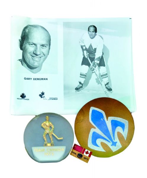 Gary Bergmans 1972 Canada-Russia Series Team Canada Memorabilia Collection Including Rare Paperweight with Family LOA