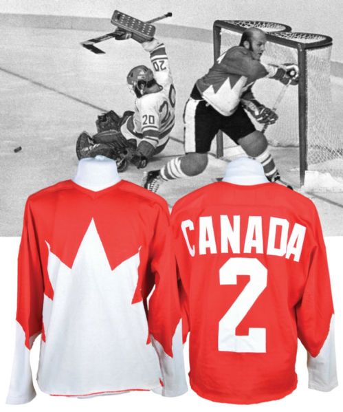 Gary Bergmans 1972 Canada-Russia Series Team Canada Game-Worn Home Jersey with Family LOA