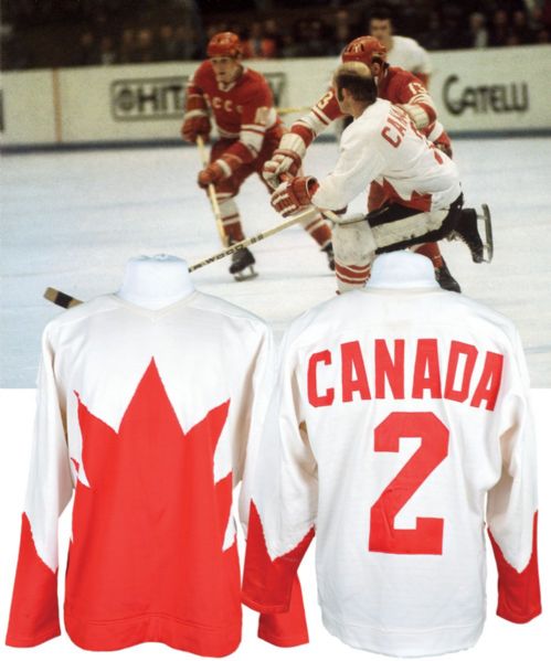 Gary Bergmans 1972 Canada-Russia Series Team Canada Game-Worn Away Jersey with Family LOA - Photo-Matched!