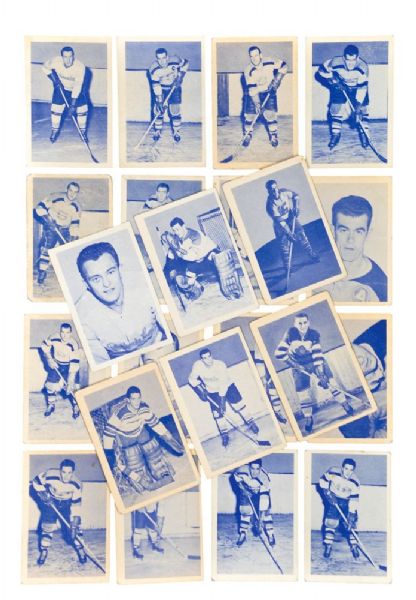 1952-53 Bas Du Fleuve Hockey Card Near Set (62/65) with Brodeur and Paille
