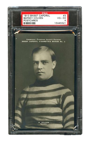 1910-11 Sweet Caporal Hockey Postcard #3 Bernard "Barney" Holden <br>- Graded PSA 4