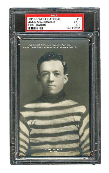 1910-11 Sweet Caporal Hockey Postcard #8 John "Jack" MacDonald <br>- Graded PSA 5.5