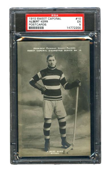 1910-11 Sweet Caporal Hockey Postcard #10 Albert "Dubbie" Kerr <br>- Graded PSA 5 
