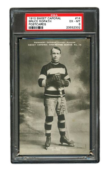 1910-11 Sweet Caporal Hockey Postcard #14 Bruce Ridpath <br>- Graded PSA 6 