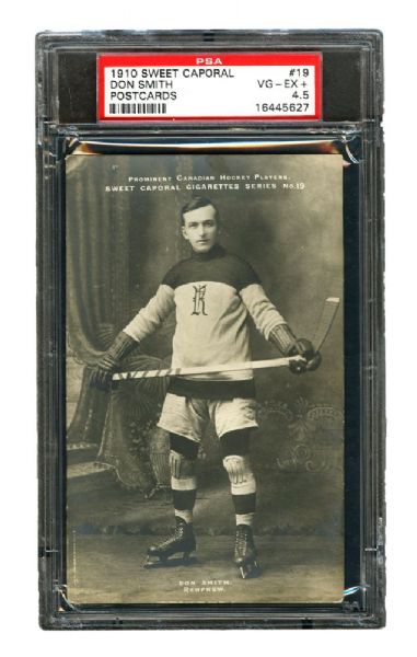 1910-11 Sweet Caporal Hockey Postcard #19 Donald "Don" Smith <br>- Graded PSA 4.5 