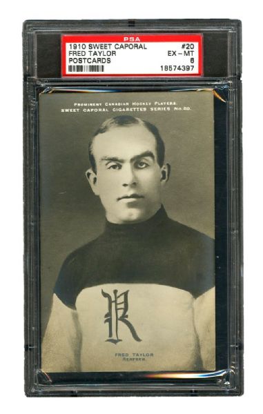 1910-11 Sweet Caporal Hockey Postcard #20 HOFer Fred "Cyclone" Taylor <br>- Graded PSA 6