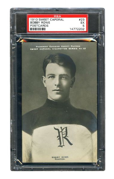 1910-11 Sweet Caporal Hockey Postcard #23 Bobby "Stubby" Rowe <br>- Graded PSA 5 