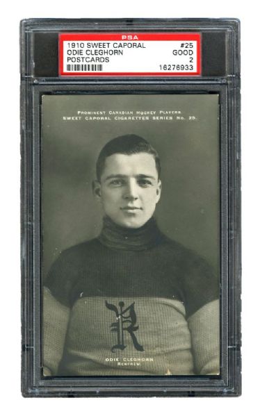 1910-11 Sweet Caporal Hockey Postcard #25 James "Odie" Cleghorn <br>- Graded PSA 2 