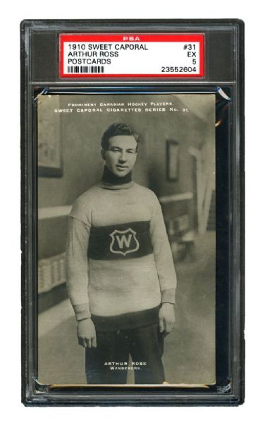 1910-11 Sweet Caporal Hockey Postcard #31 HOFer Arthur "Art" Ross <br>- Graded PSA 5