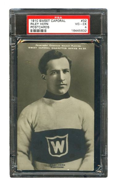 1910-11 Sweet Caporal Hockey Postcard #32 HOFer William "Riley" Hern <br>- Graded PSA 4