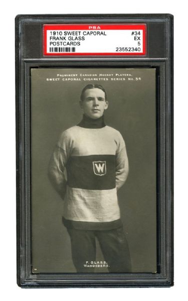 1910-11 Sweet Caporal Hockey Postcard #34 Frank "Pud" Glass <br>- Graded PSA 5