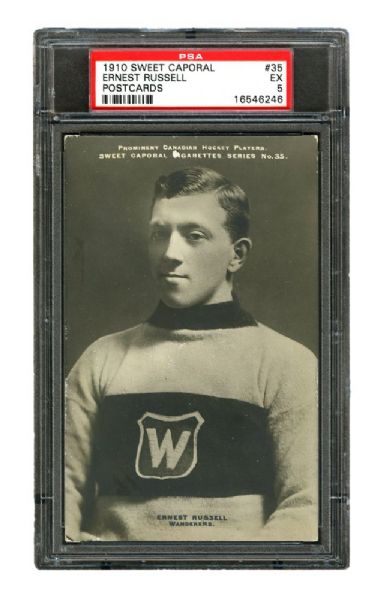 1910-11 Sweet Caporal Hockey Postcard #35 HOFer Ernest "Ernie" Russell <br>- Graded PSA 5