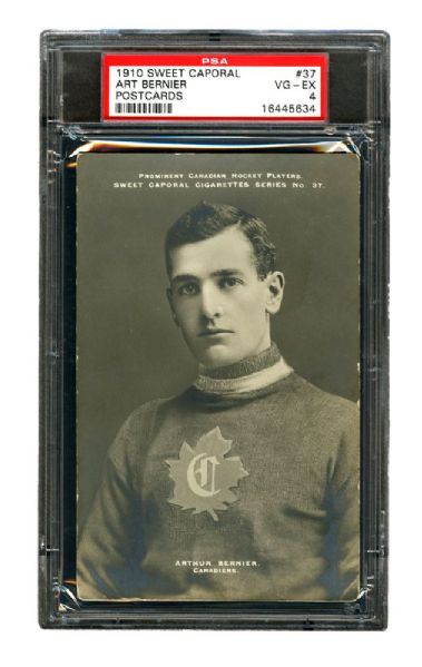 1910-11 Sweet Caporal Hockey Postcard #37 Arthur "Art" Bernier <br>- Graded PSA 4