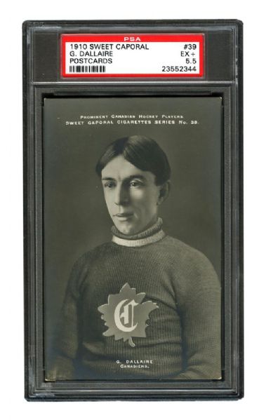 1910-11 Sweet Caporal Hockey Postcard #39 Hector "Henri" Dallaire <br>- Graded PSA 5.5