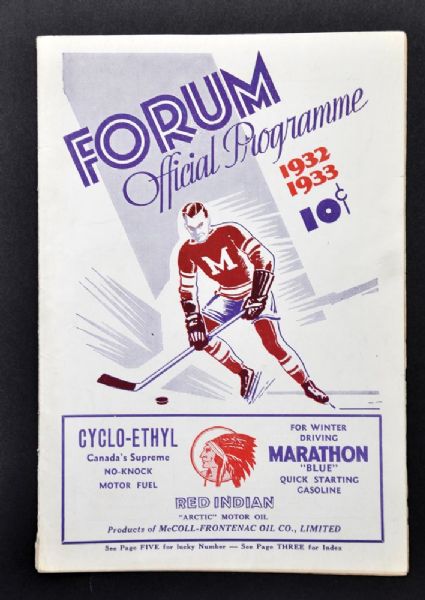 1932-33 Montreal Forum Program - Montreal Maroons vs New York Rangers