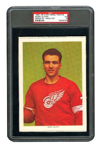1964-65 Chex Cereal Series 2 Hockey Photo - Norm Ullman <br>- Graded PSA 5 - Highest Graded!