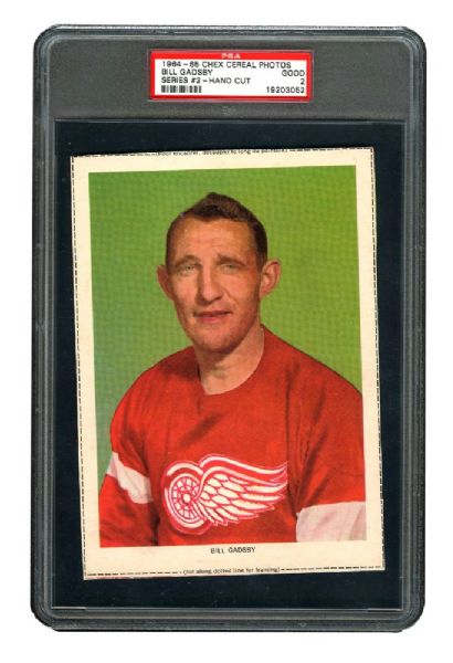 1964-65 Chex Cereal Series 2 Hockey Photo - Bill Gadsby <br>- Graded PSA 2 - Highest Graded!