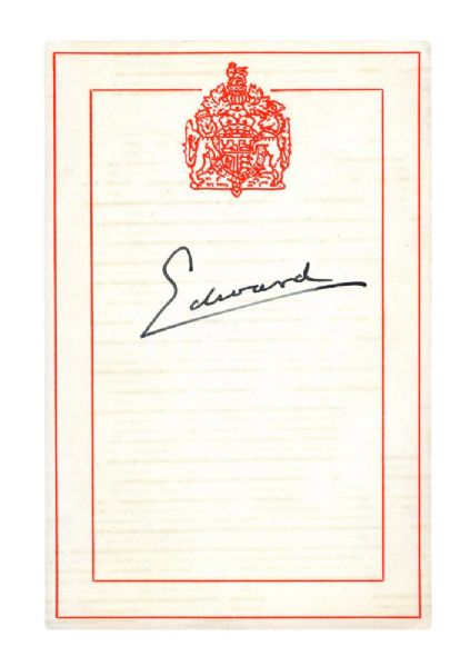 Vintage Signature of Edward, Prince of Wales, Donator of the Prince of Wales Trophy 