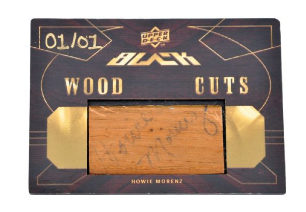 2009-10 Upper Deck Black "Wood Cuts" Deceased HOFer Howie Morenz <br>Signed Limited-Edition Card 1/1