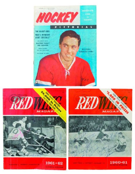 1950s/1960s Team-Signed Magazine / Program Collection of 3