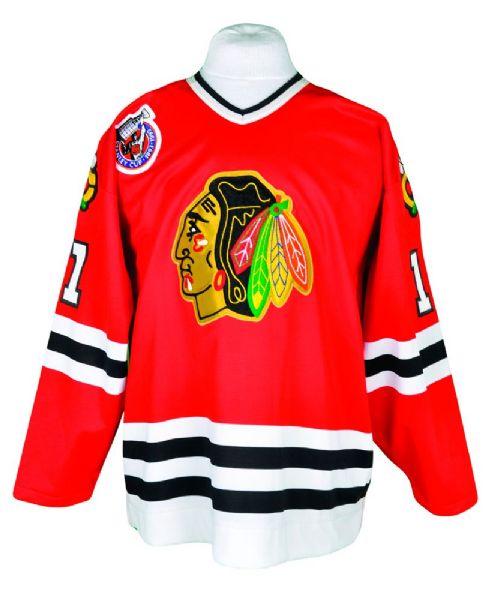 Tony Hrkacs 1992-93 Chicago Black Hawks Game-Issued Playoff Jersey with Team LOA